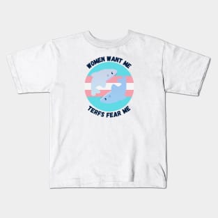 trans shark terfs fear me Kids T-Shirt